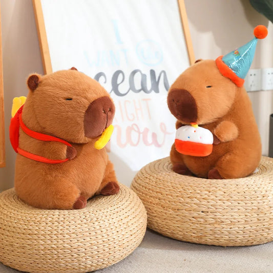 New Arrival Capybara Plushies Xmas Birthday Party Decor Capibara Soft Toys Cute Chips Bag Cake Capybara Stuffed Toy Kids Gift