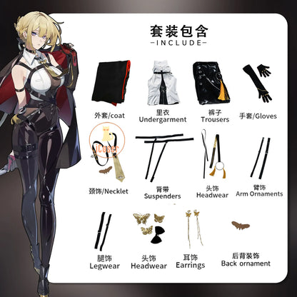 Zenless Zone Zero Evelyn Chevalier Cosplay Costume Uniform Headwear Earrings Stars of Lyra Halloween for Women Girls Carnival