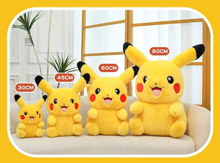 35/80cm Pokemon Plush Doll Pikachu Huge Rabbit Plush Pokémon Plushie  Anime Stuffed Toys Pikachued Soft Pillow Gift for Children