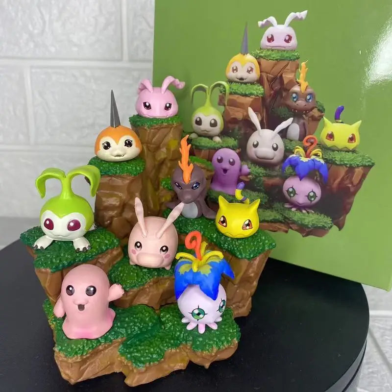 Cute Anime Digimon Adventure Figure Pyocomon Gabumon Koromon Mochimon Tokomon Plotmon Action Figures Pvc Model Toy Gift