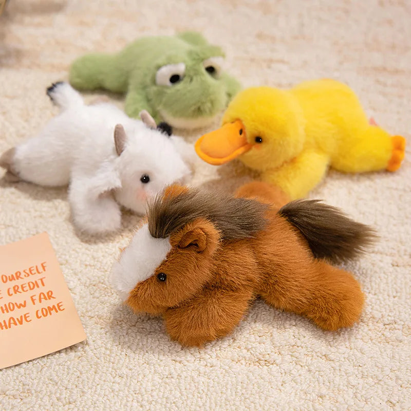 18cm Cartoon Lying Stuffed Animal Cute Horse Duck Cow Frog Plushies Kawaii Office Companion Plush Wrist Pad Wrist Support Doll