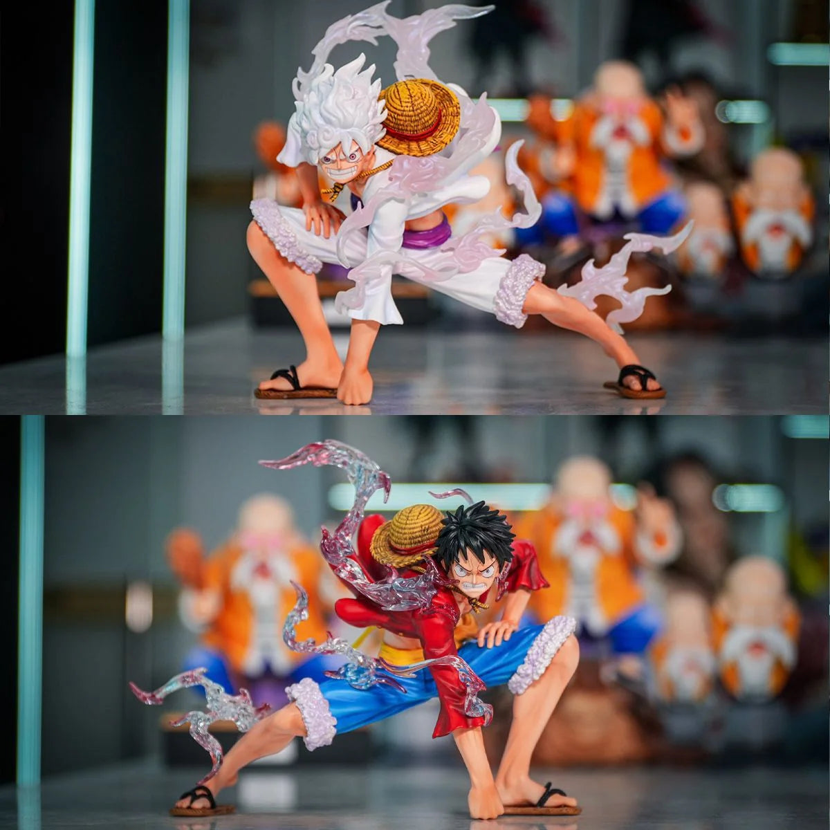 Jt Statue One Piece Eightfold Mirror Luffy Fifth Gear Nika Luffy Squatting 15cm PVC Figure Anime Model Ornaments Statue Gift