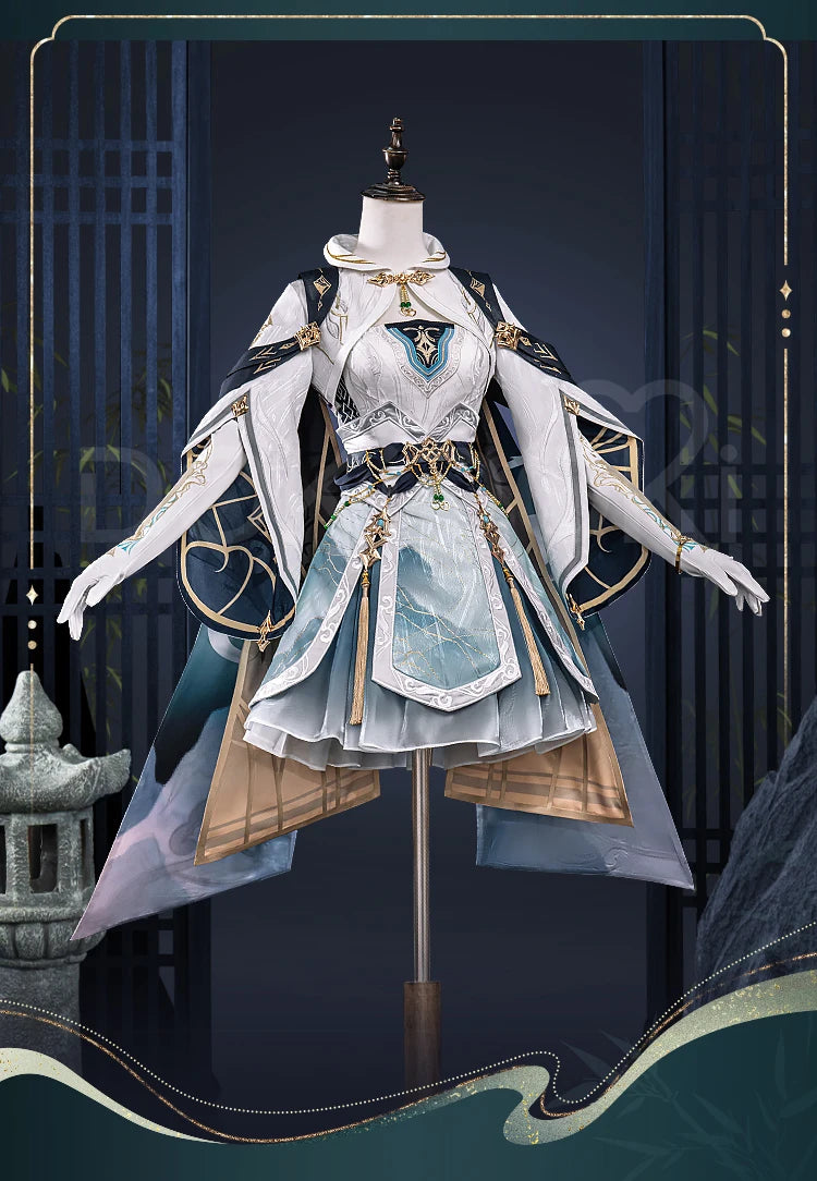 Flowing Clouds Embrace Breeze Heroine Cosplay Costume Game Love and Deepspace DokiDoki-R Women White Dress Lishen Zayne Cosplay