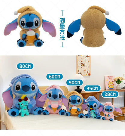80cm Super Big Size Stitch Disney Anime Plush Stuffed Doll Lilo & Stitch Plushies Room Decorates Children's Pillow Holiday Gifts