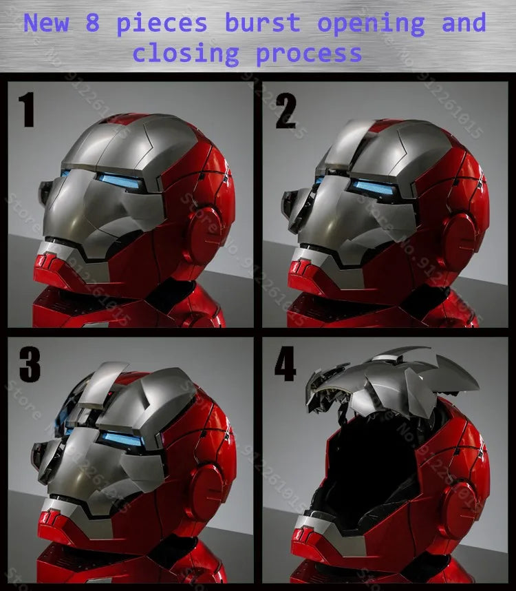 NEW Iron Man Helmet Mk5 Electric Voice Activated Control Wearable Mask 1:1 Automatic Opening Closing Model Figure Adult Toy Gift