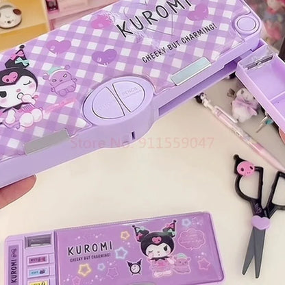 Genuine Kuromi Secondary School Student Multifunctional Pencil Box Stationery Box Children's Handmade Pencil Box Two Options