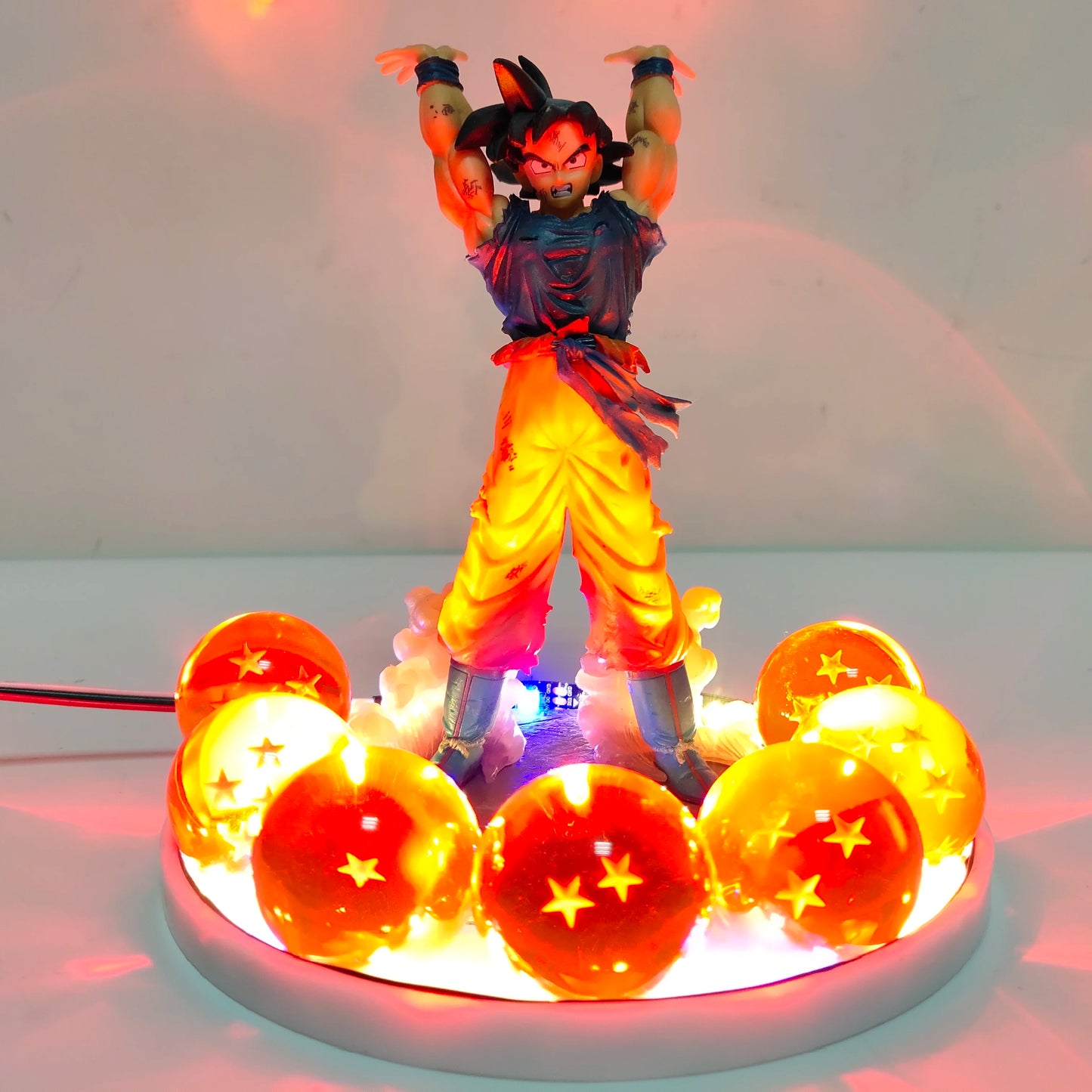 Dragon Ball Z Anime Figure Son GOKU Kaiouken Shenron Action Figurine Effection DIY LED Lamp Collection PVC Model Assembly Doll