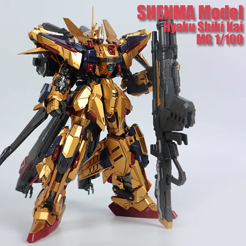 SHENMA Model Hyaku Shiki Kai MG 1/100 Golden Fighter Full Armor FA Assembly Model Kit Action Figures Plastic Model Kits Toy Gift