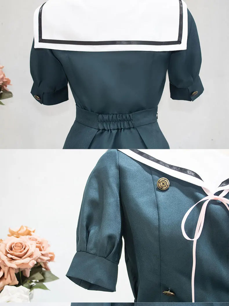 Kaoruko Waguri Cosplay Summer Skirt Dark Blue Dress Anime The Fragrant Flower Blooms with Dignity Halloween Cosplay Costume Girl