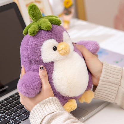 25-60cm Creative Purple Penguin Plushie Cute Penguin Cosplay Vegetable Eggplant Plush Toy  Kawaii Home Decor Pillow