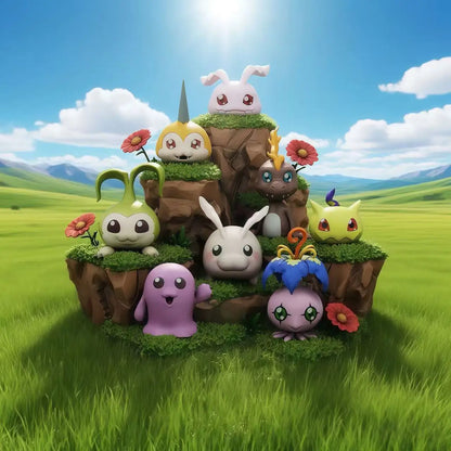 Cute Anime Digimon Adventure Figure Pyocomon Gabumon Koromon Mochimon Tokomon Plotmon Action Figures Pvc Model Toy Gift