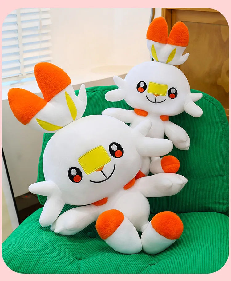 50/70/90cm Big Size Pokemon Scorbunny Anime Plush Stuffed Doll Room Decoration Kawaii Plushies Pillow Ornaments Holiday Gifts