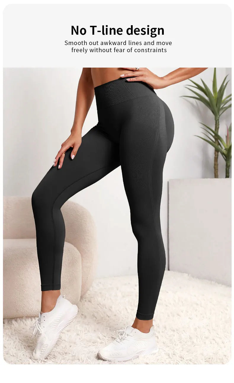 Women Seamless Hip Lifting High Waist Sports Leggings Push Up Yoga Fitness Gym Wear