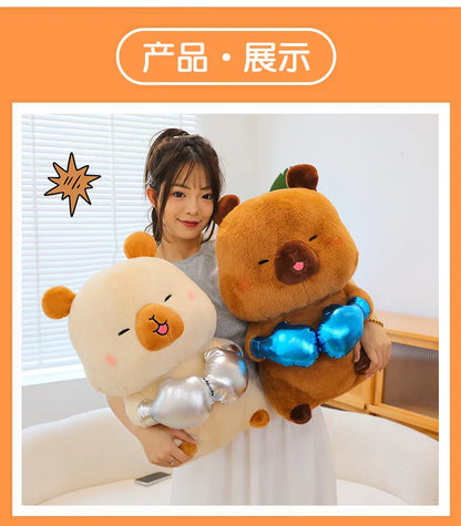 Plush Capybara Boxing Toy Stuffed Animal Cute Cuddly Pillow Decor for Kids Birthday Xmas Gift Wholesale Plush Toy Stuffed Animal