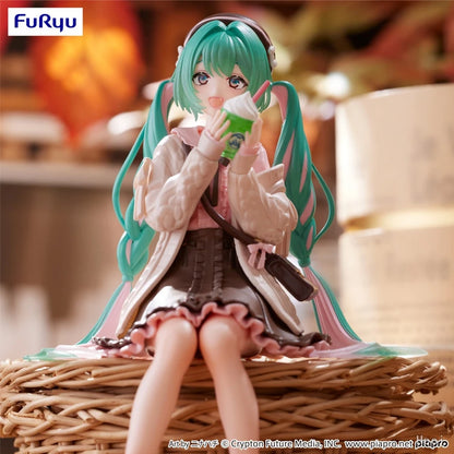 15cm Hatsune Miku Anime Figure Autumn Date Miku Action Figure Kawaii Girl Noodle Stopper Figurine Computer Case Ornaments Model