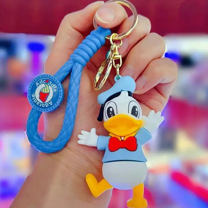 Anime Disney Keychain Frozen Mickey Mouse Minnie Lilo & Stitch  Doll Keyring Ornament Key Chain Car Pendant Kids Toys Gift