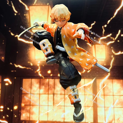 1/12 Scale Agatsuma Zenitsu Shf Anime Man Figure Mini Orange Kimono Coat Toys Clothes Accessory For 6" Soldier Body Decoration