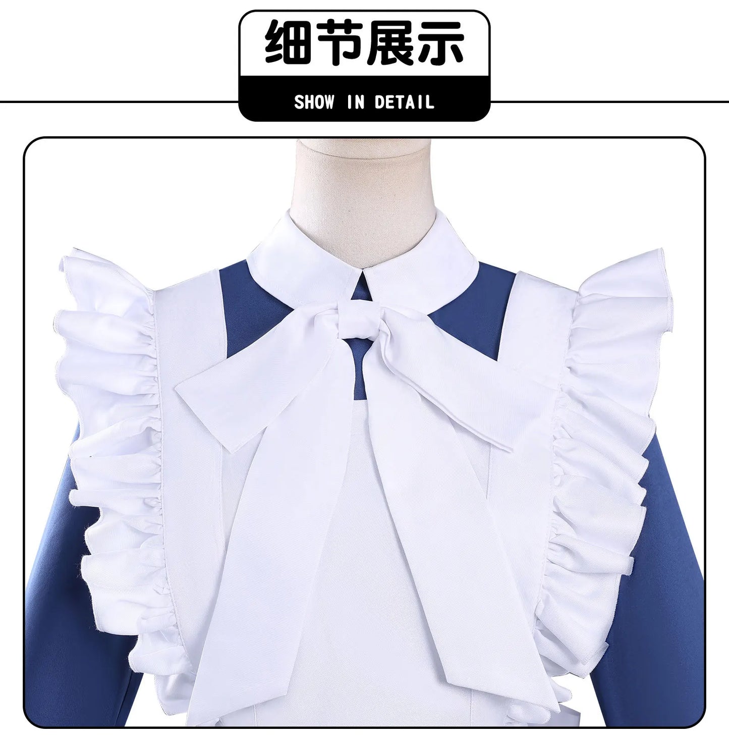 Anime Mechanical Marie Cosplay Costume Dress Maid Outfit Apron Headband Halloween Party for Women Girls Carnival Role Play Props