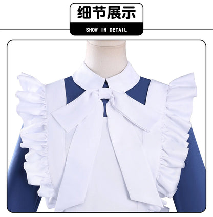 Anime Mechanical Marie Cosplay Costume Dress Maid Outfit Apron Headband Halloween Party for Women Girls Carnival Role Play Props