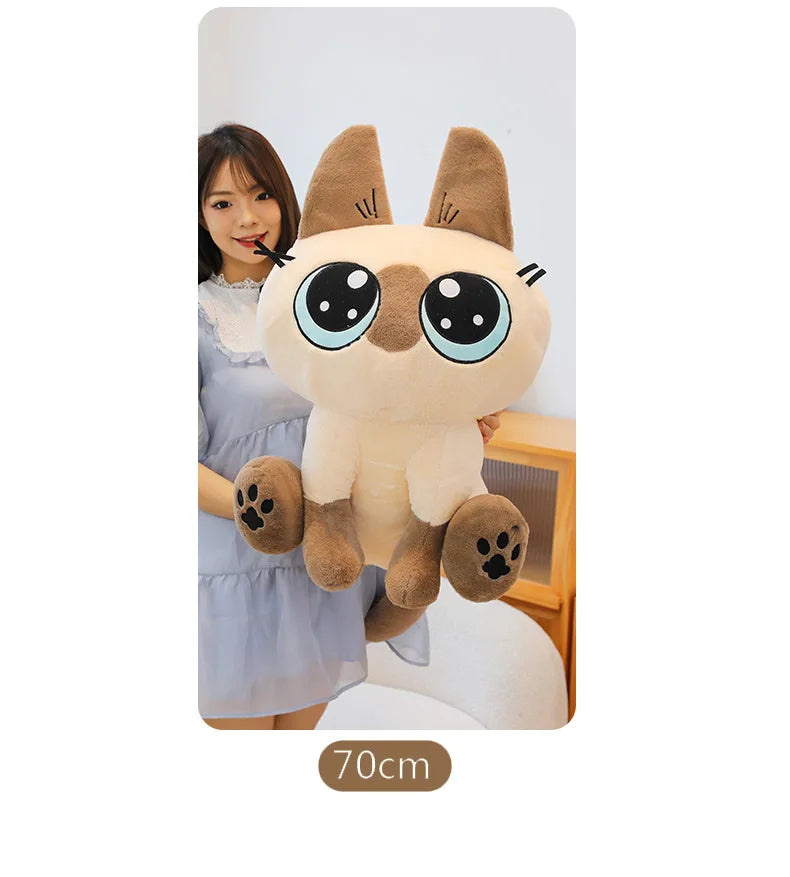 30-50cm Siamese Cat Animals Stuffed Doll Super Soft Home Office Decor High Quality Rabbit Toys Girls Boys Christmas Presents