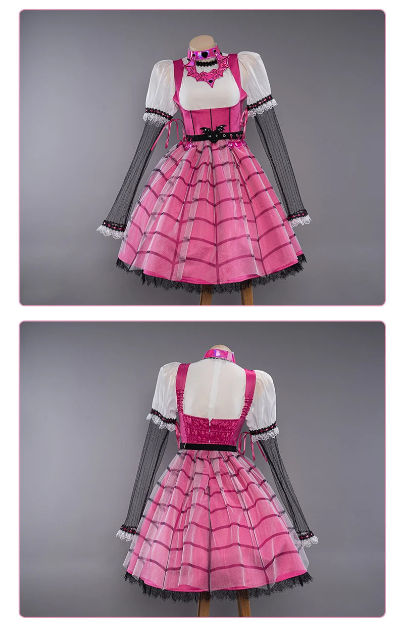 IN STOCK UWOWO Draculauraa Cosplay Costume Pink Suit Vampiree Female Little Devil Cosplay With Cape Hat Halloween Costumes Top