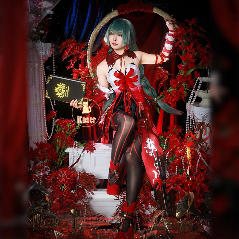 Wuthering Waves Phrolova Cosplay Costume Dress Wig Earrings Fractsidus Halloween Party for Women Girls Carnival Accessory iCoser