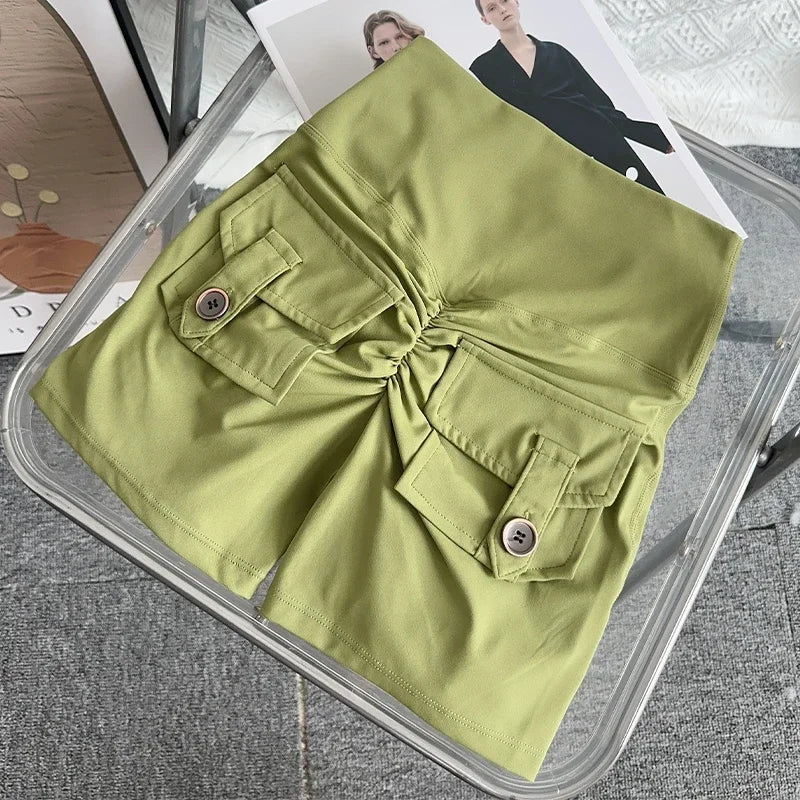 Nude High Waist Peach Butt Sport With Pocket Yoga Shorts Leggings Quick Drying Gym Training  Cycling Outdoor sports Shorts