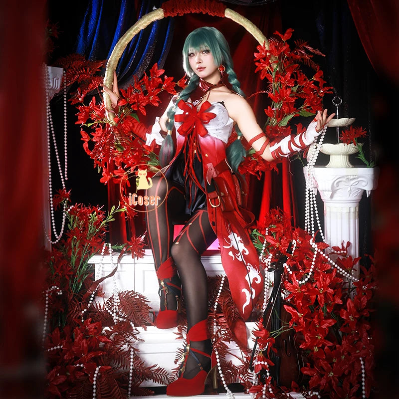 Wuthering Waves Phrolova Cosplay Costume Dress Wig Earrings Fractsidus Halloween Party for Women Girls Carnival Accessory iCoser