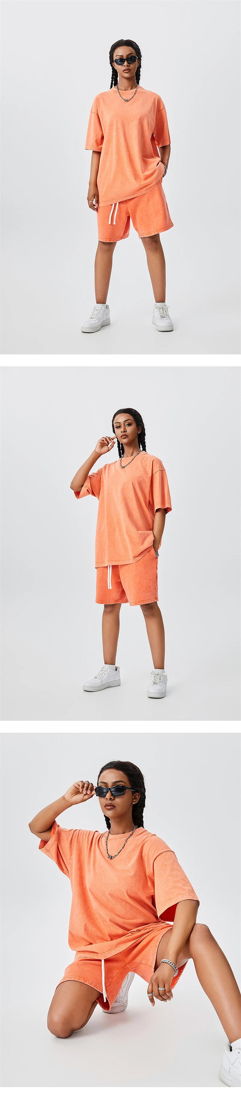 ZODF Men's Summer Batik Washed 250gsm T Shirts Retro Vintage Unisex Basic Loose Solid Cotton T-Shirt Brand Tops 2024 New HY0753