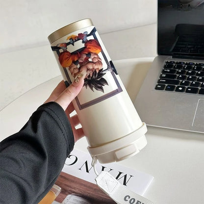 520ml Dragon Ball Thermos Cup Vegeta Water Bottle Son Goku Coffee Mug Large Capacity Drinking Bottle Kids Student Water Cup Gift