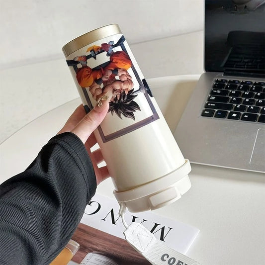 520ml Dragon Ball Thermos Cup Vegeta Water Bottle Son Goku Coffee Mug Large Capacity Drinking Bottle Kids Student Water Cup Gift