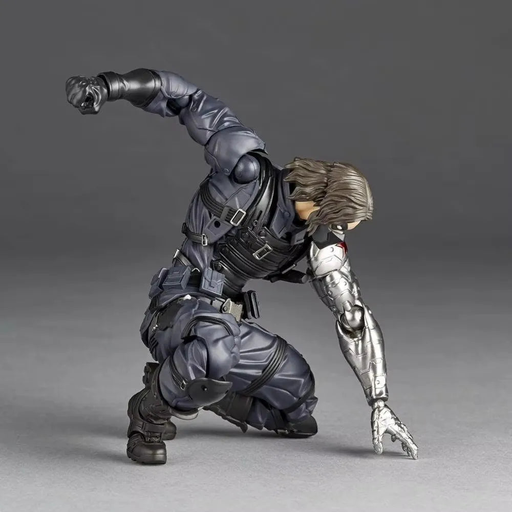 Kaiyodo Winter Soldier Revoltech AMAZING YAMAGUCHI Bucky Barnes Captain America Anime Action Figures toy birthday TOYS gifts