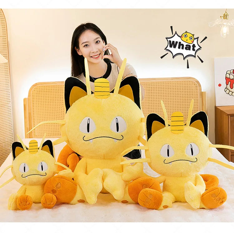 35/70cm Meowth Pokemon Plush Toys Large Anime Doll Cute Pillow Cartoon Giant Pokémon Plushie Stuffed Gift for Kids Christmas