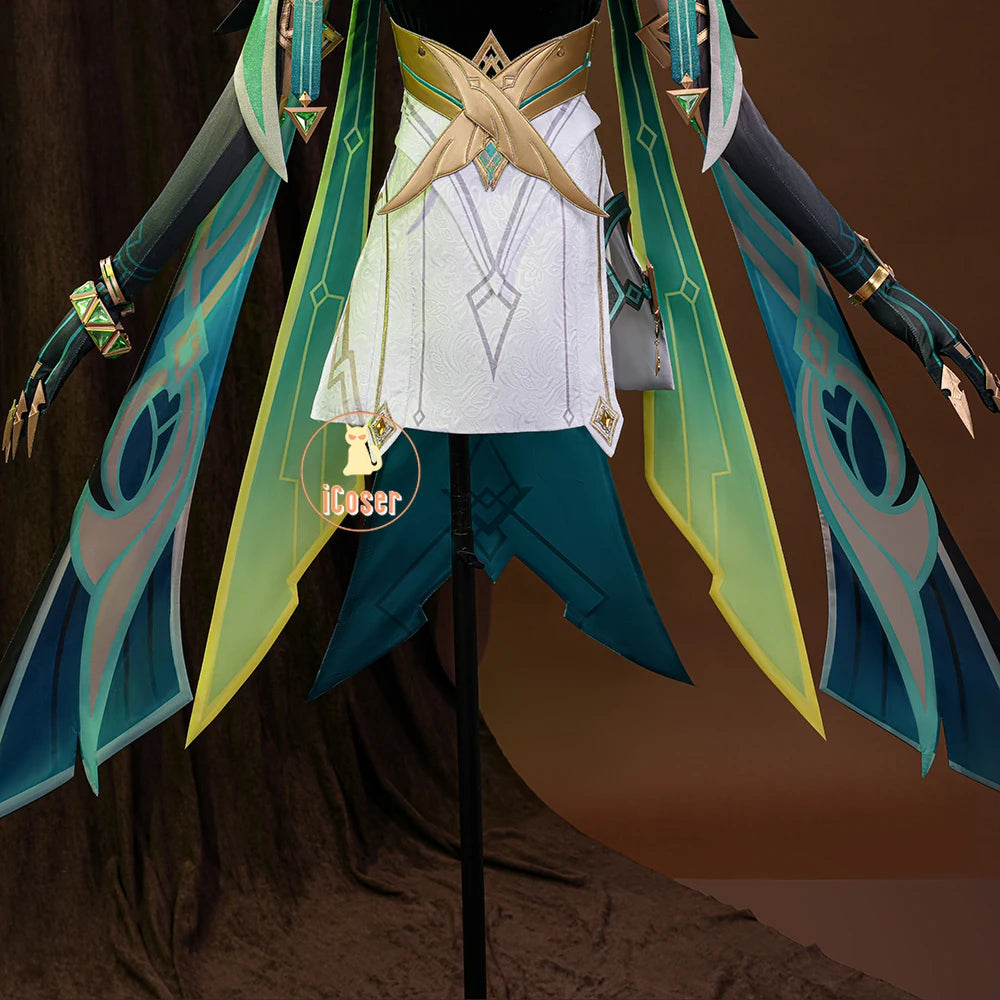 Genshin Impact Nefer Cosplay Costume Wig Dress Uniform Outfit Headwear Carnival Halloween Party for Women Girls Accessory iCoser