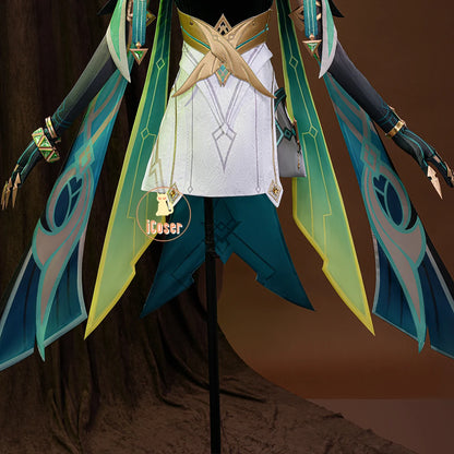 Genshin Impact Nefer Cosplay Costume Wig Dress Uniform Outfit Headwear Carnival Halloween Party for Women Girls Accessory iCoser