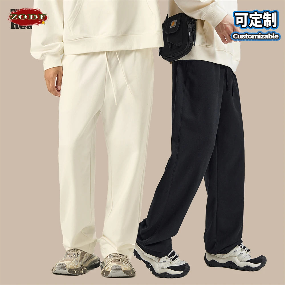 ZODF 2025 Winter Man Basic 420gsm Straight Pants Unisex Loose Clean Fit Sport Trousers Brand Streetwears HY0061