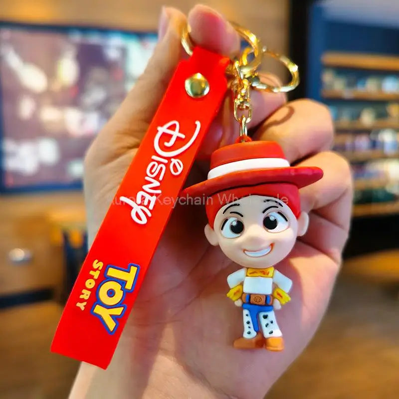 Anime Disney Keychain Mickey Mouse Minnie Toy Story Keyring Ornament Cartoon kawaii Key Chain Car Pendant Kids Toys Gifts