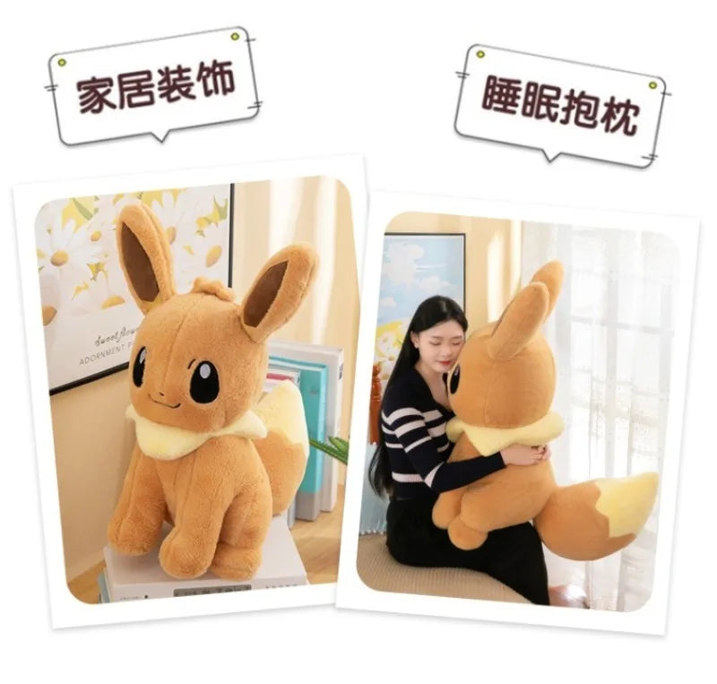 100CM Big Size Pokémon Eevee Plushies Cartoon Anime Peluche Kawaii Comfortable Soft Doll Pillow Cushion Children's Toys Gift