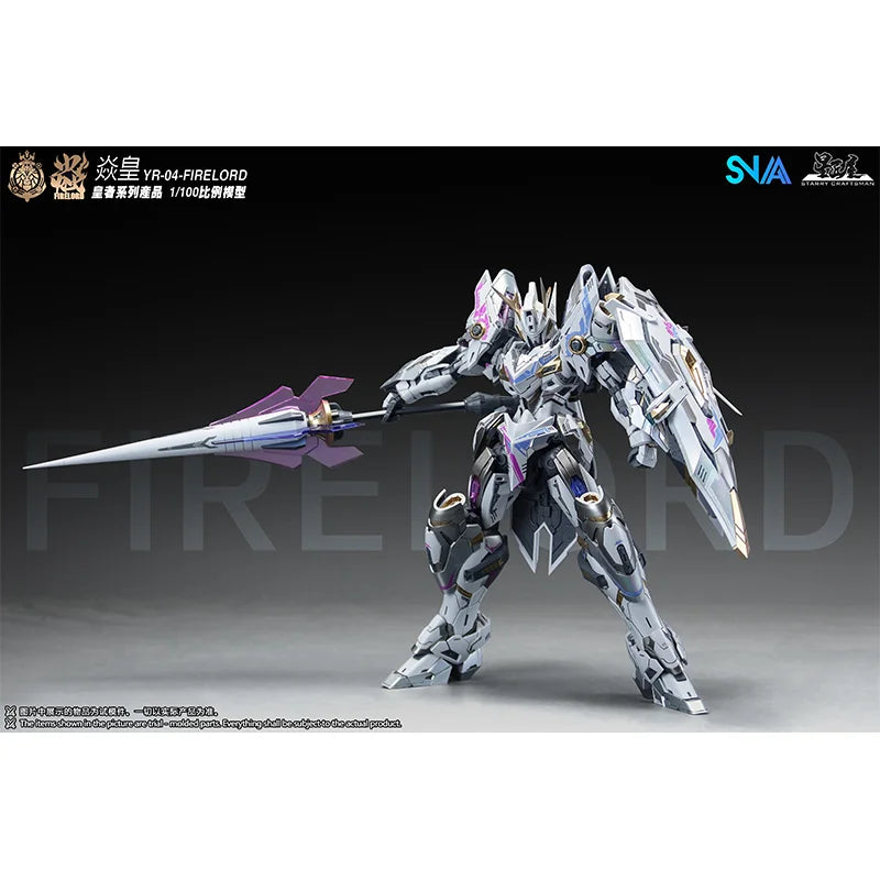 SNAA Model Firelord YR-04 MG 1/100 Purple Version Assembly Model Kit Toy Fire Lord Particle Awakening Action Figures Plastic Gif