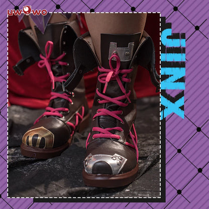 UWOWO Game League of Legends Cosplay LOL Cos Jinx Cosplay Shoes LOL Arcane Young Ver Jinx Shoes