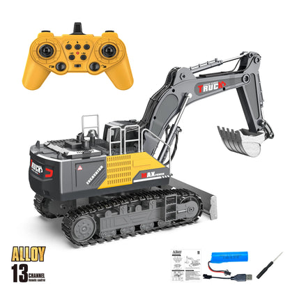 Alloy RC Excavator Truck Toy Remote Control Engineering Vehicle Electric Construction for Kids Boys Birthday Gift - 13