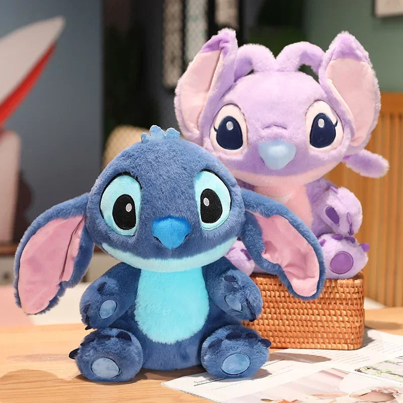 Cute Stitch Plush Toy Soft Lilo & Stitch Purple Angel Stuffed Anime Doll Cartoon Figure Alien Plushies Cuddly Pillow Gifts Girl