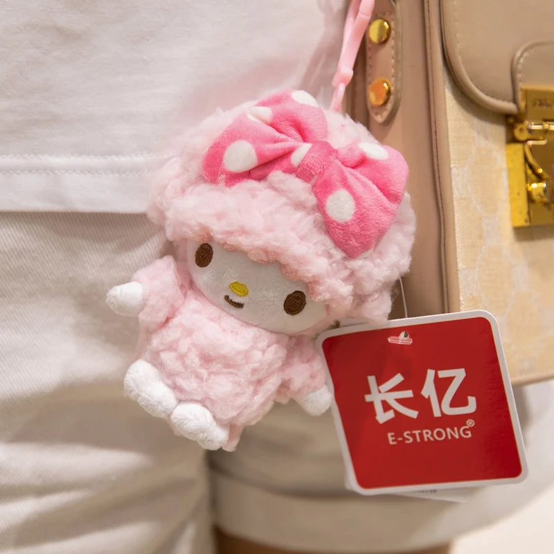 Sanrio Piano Plush Doll Bag Pendant Cute Sheep Toy Genuine Cartoon Anime Coin Purse Keyrchain Kids Birthday Xmas Gifts
