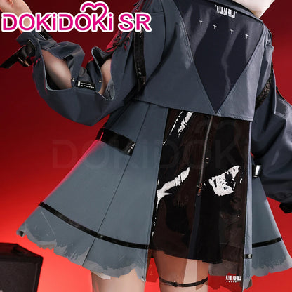 CHISA Cosplay Costume Game Wuthering Waves DokiDoki-SR Women Black JK Uniform Halloween CHISA Suit Coat Cosplay Wig