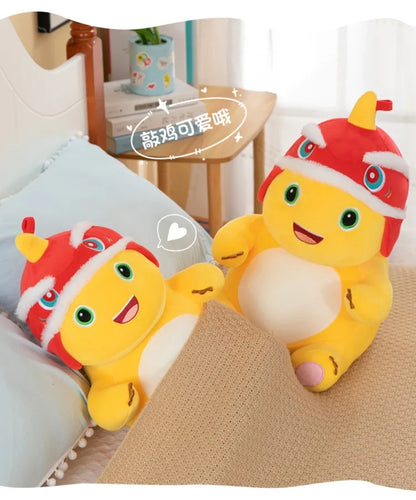 New Anime Cartoon Lion Dance Little Milk Dragon Doll Cute Dinosaur Stuffed Plush Toy Cute Doll Giving Girls Sleeping Pillow Gift