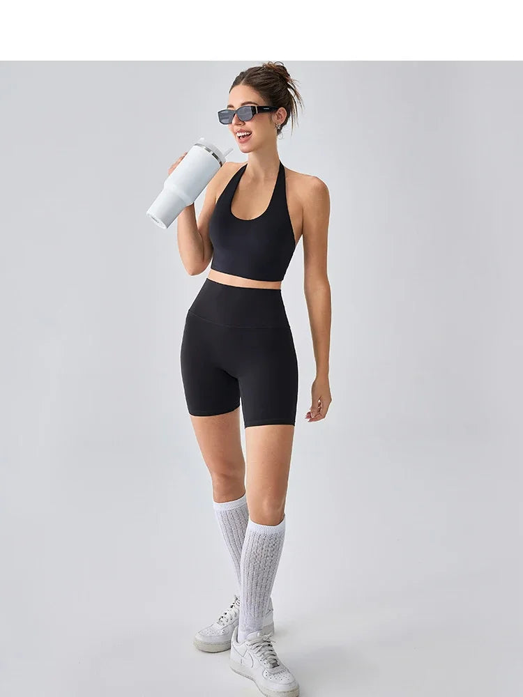Sexy Sports Bra for Women Halter Yoga Tank Top Seamless Shockproof Push Up Fitness Gym Workout Fast Dry Underwear