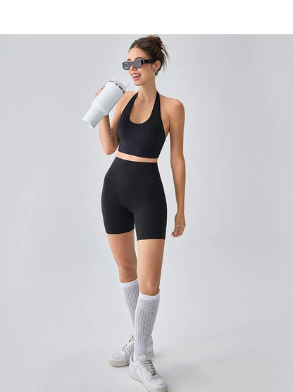 Sexy Sports Bra for Women Halter Yoga Tank Top Seamless Shockproof Push Up Fitness Gym Workout Fast Dry Underwear