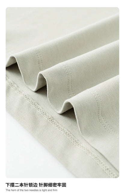 ZODF New 2025 Men Basic Solid 255gsm Cotton T-Shirts Unisex Loose Breathable Comfortable T Shirt Brand Clothes HY0973