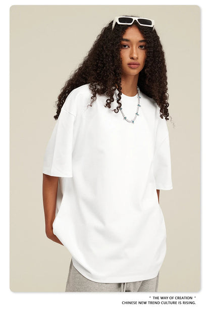 ZODF 2025 Heavy-Weight 425gsm 100% Cotton T-Shirts For Men Unisex Summer Oversized O-Neck Basic Solid T Shirt Brand Tees HY0485