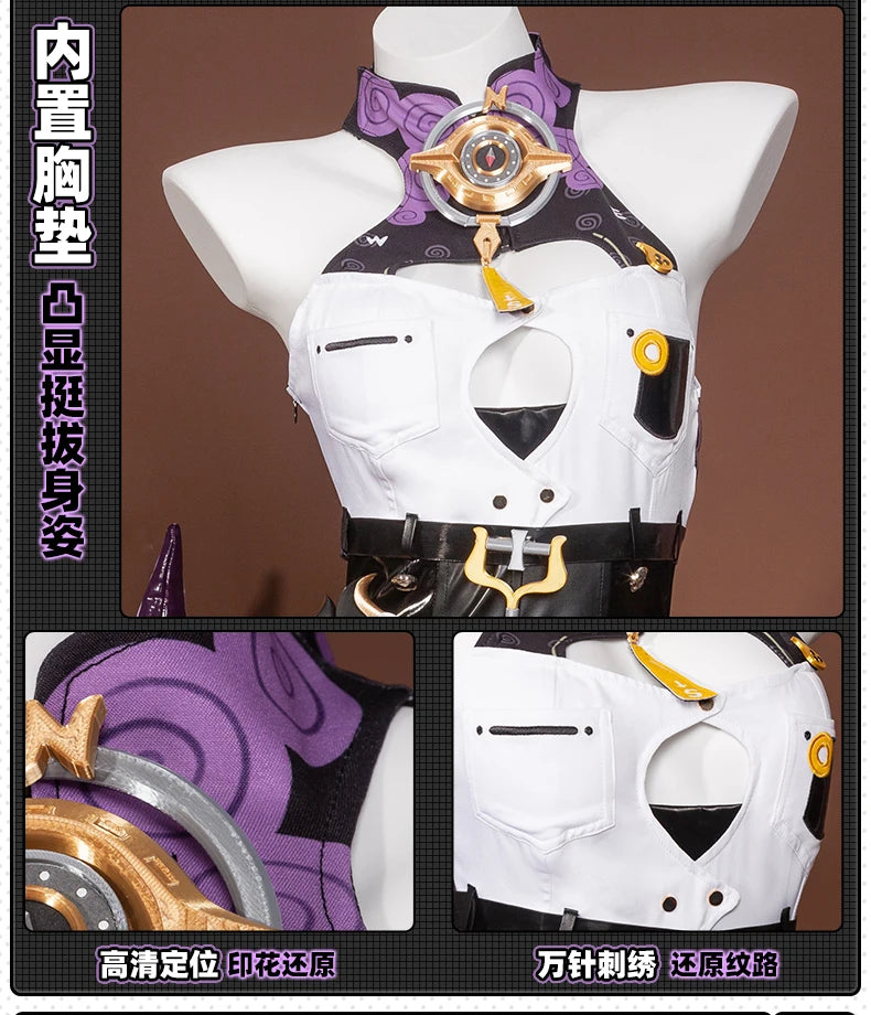 Zenless Zone Zero Yidhari Cosplay Costume Wig Uniform Hat Outfit Spook Shack Halloween Party for Women Girl Carnival Prop iCoser